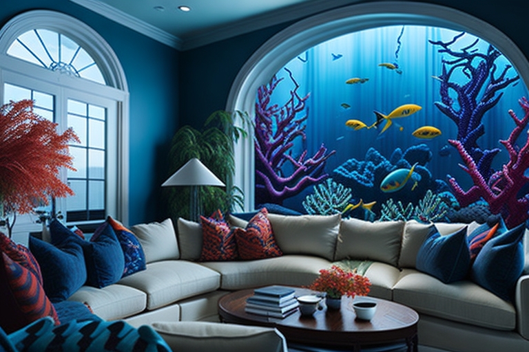 Decorative Window Tinting Ideas - Underwater scene living room